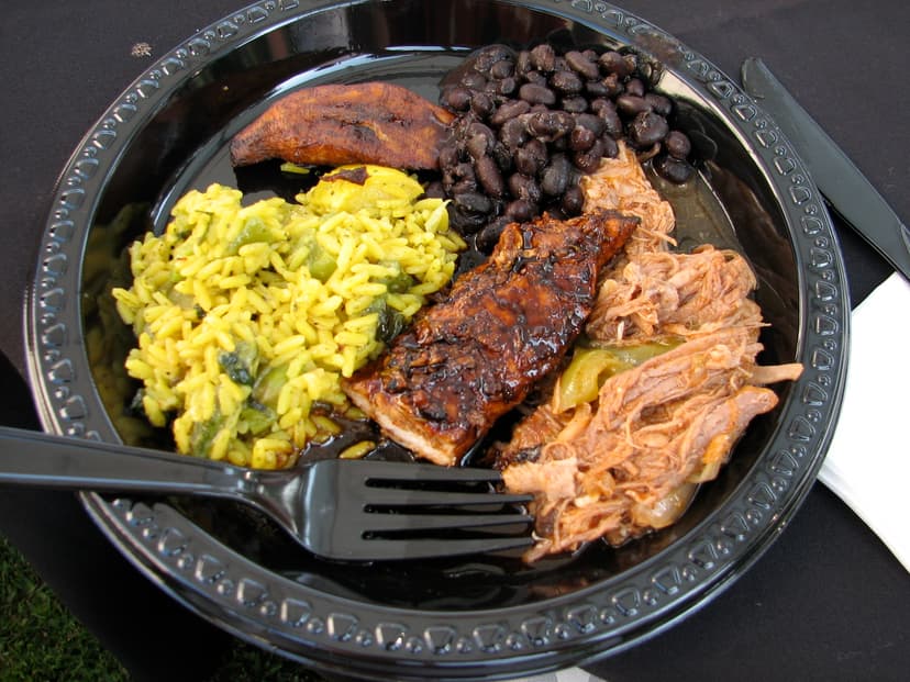 Vibrant Caribbean Jamaican Food Spread